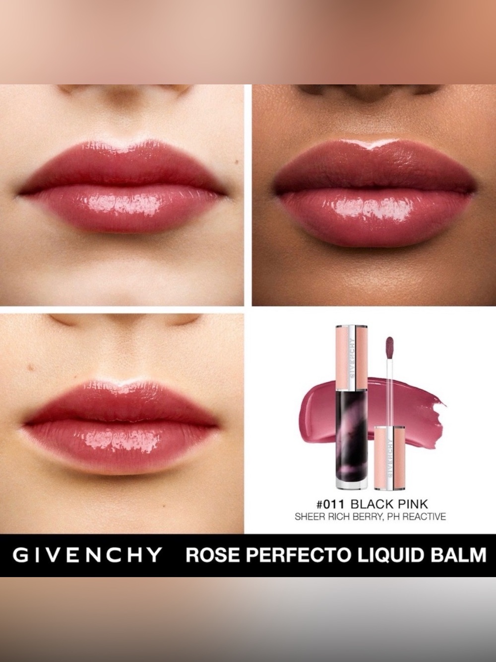 NIB Givenchy Rose Perfecto Liquid Lip Balm Duo - LE Set - Picture 4 of 5
